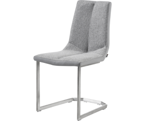 Chaise traineau en tissu gris