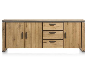 Buffet en bois avec accents métalliques