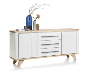 Buffet 190cm bois et blanc