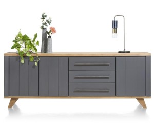 Buffet 230 cm bois et anthracite