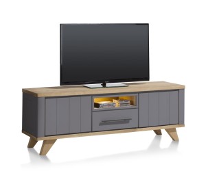 Meuble TV 170cm bois et anthracite