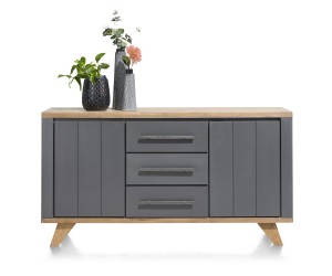 Buffet 160cm gris et bois