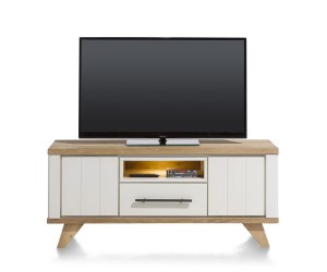 Buffet 140 cm bois et blanc