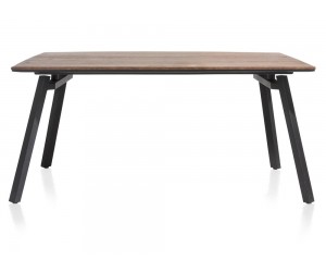 table rétro chic bois et pieds métalliques noirs