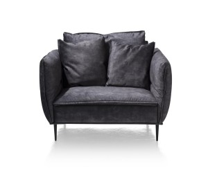 Canapé 1,5 places tissu gris foncé