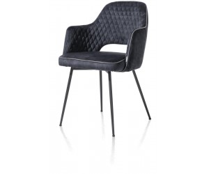 Chaise fauteuil minimaliste et rétro en tissu noir