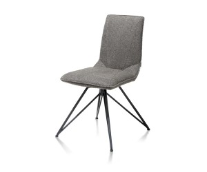 Chaise scandinave en tissu pieds métalliques noirs