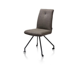 Chaise confortable sur roulettes en tissu gris anthracite