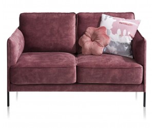 Canapé minimaliste 2 places en tissu rose