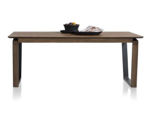 Table à rallonge 4 à 8 personnes en bois foncé