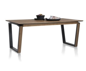 Table à rallonge 4 à 8 personnes en bois foncé