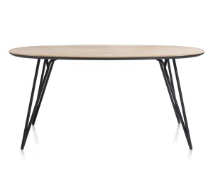 Table de bar scandinave ovale piétement design noir
