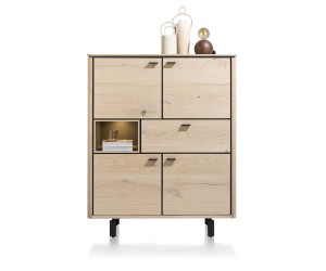 Buffet haut ou highboard moderne placage bois de chêne clair