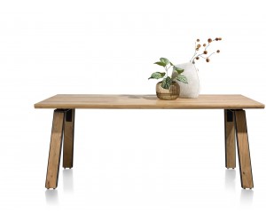 Table robuste et industrielle en bois de kikar massif pour 8 personnes