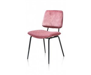 Chaise minimaliste et rétro en tissu rose foncé