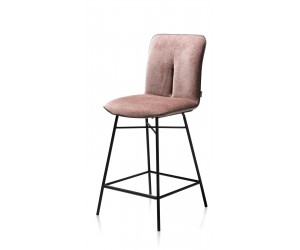 Chaise de bar minimaliste en tissus couleur rose pastel