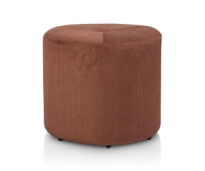 Pouf tendance en tissu côtelé couleur terracotta