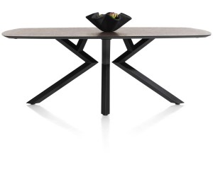 Table à manger design 6 à 8 personnes couleur anthracite et métal noir