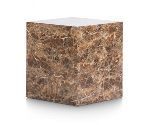 Bout de canapé décoratif bloc de marbre marron