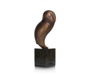 Statue en bronze représentant une chouette