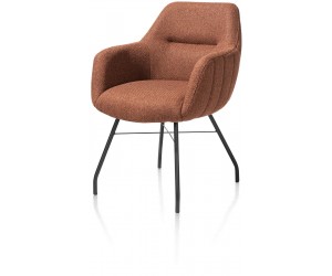 Chaise fauteuil moderne et chaleureuse en tissu terracotta