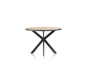 Table de bar ronde contemporaine plateau bois et pied design anthracite