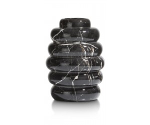 Vase contemporain en polyrésine effet marbre noir