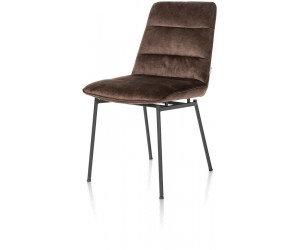 Chaise moderne et minimaliste en velours marron