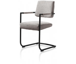 Chaise fauteuil moderne en tissu bouclé gris