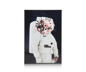 Tableau original astronaute floral