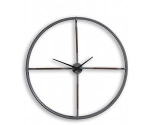 Horloge ronde et minimaliste en métal noir