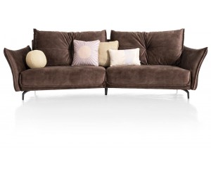 Canapé moderne forme courbe en tissu marron