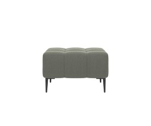 Pouf moderne capitonné en tissu gris