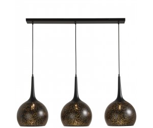 suspension métallique à trois lampe