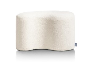 pouf forme organique tissu crème bouclé coco maison