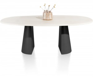 table naturel avec 2 pieds conique