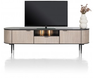meuble tv moderne en bois et plateau en marbre