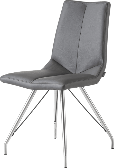 Chaise traineau en cuir gris