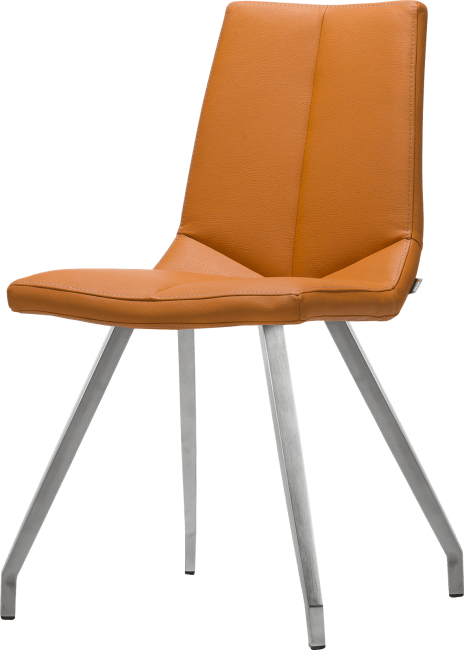 Chaise traineau en cuir orange