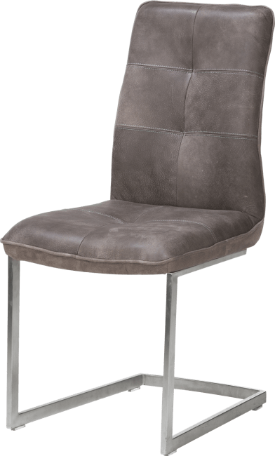 Chaise pied traineau en tissu gris anthracite