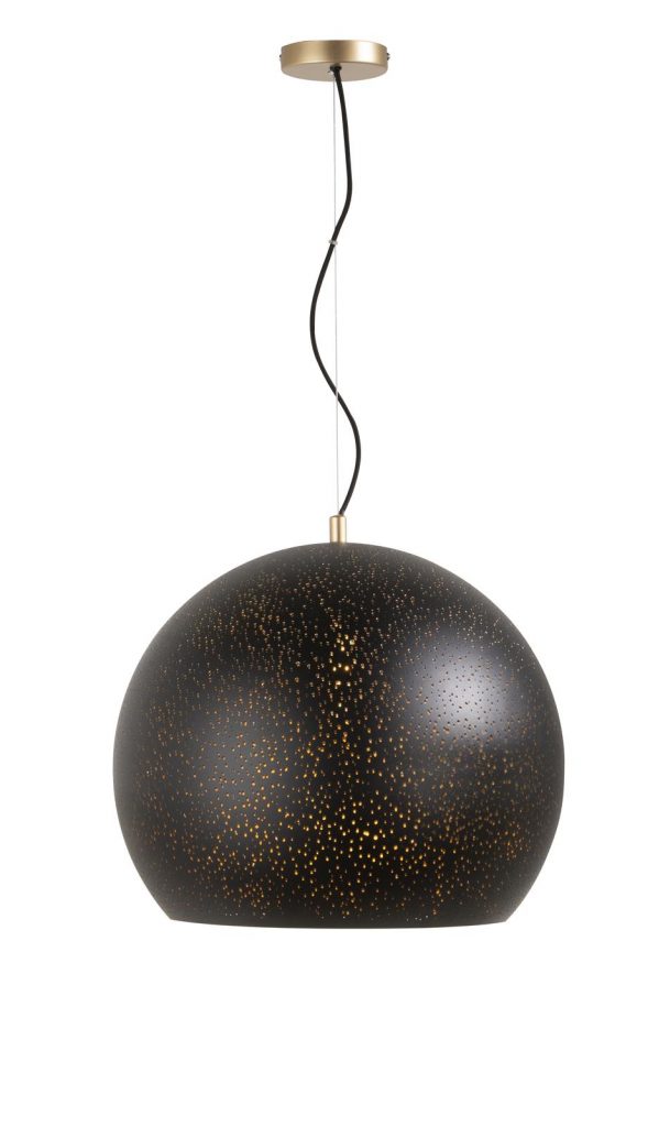 Suspension boule noir moderne et chaleureuse