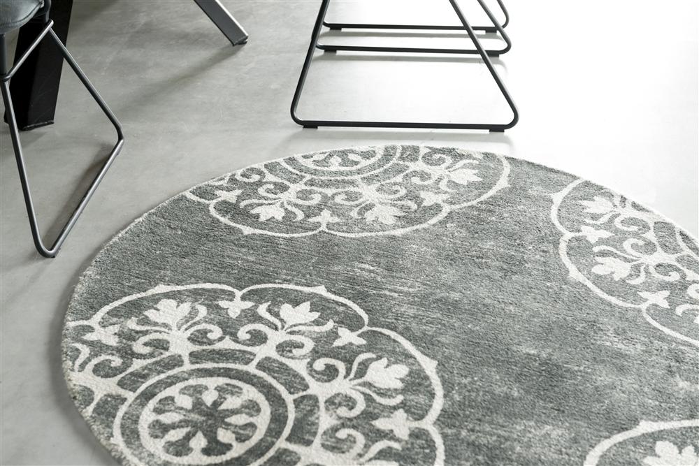 Tapis rond gris