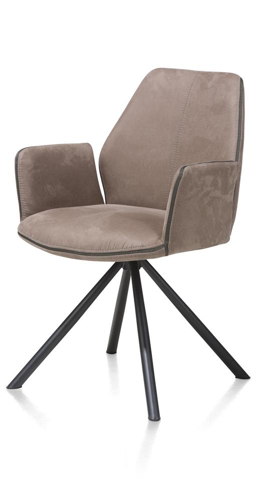 Fauteuil taupe pieds noirs