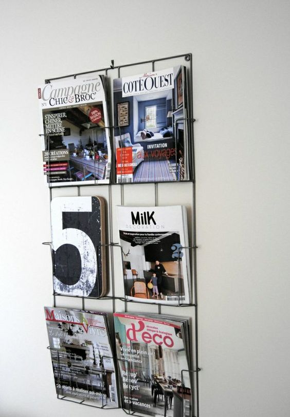 porte-magazines noir mural