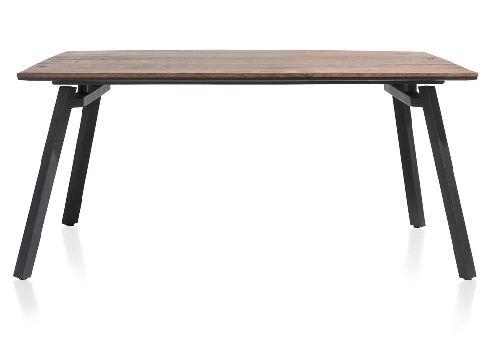 table rétro chic bois et pieds métalliques noirs