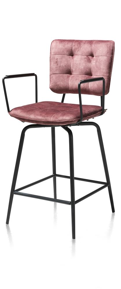 Chaise de bar tissu velours et accoudoirs