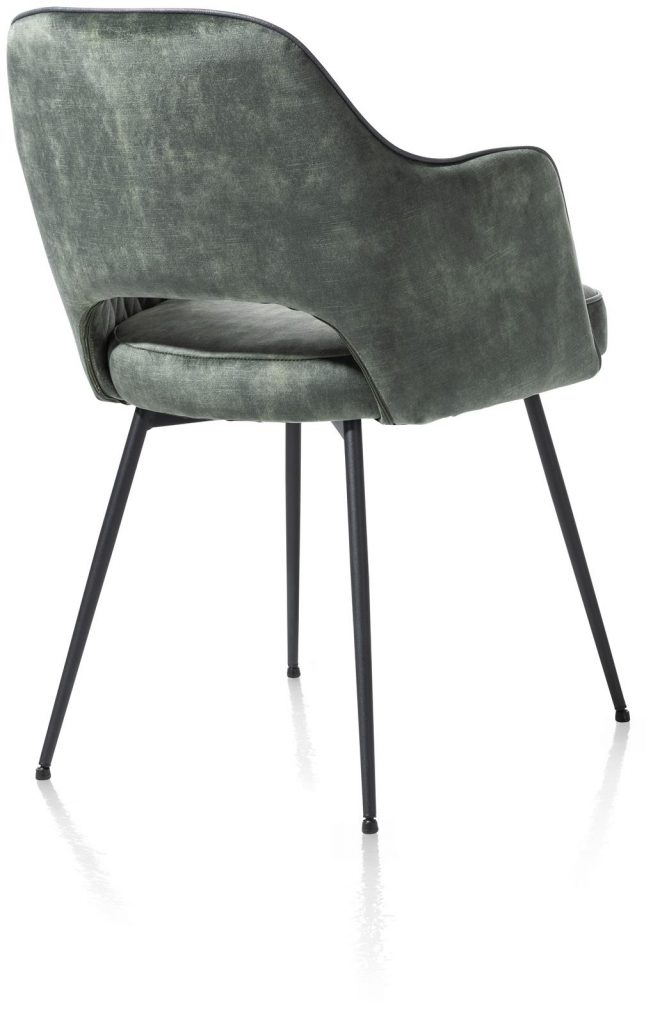 Chaise fauteuil minimaliste et rétro en tissu vert olive