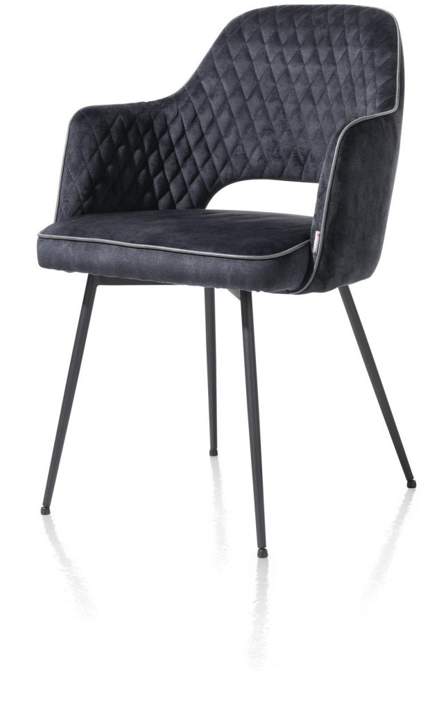 Chaise fauteuil minimaliste et rétro en tissu noir