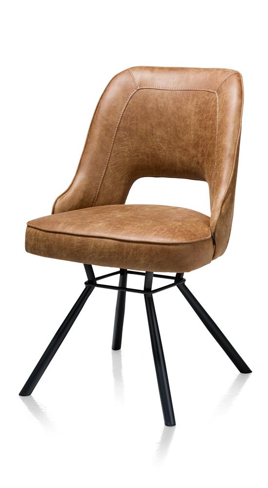 Chaise contemporaine cuir couleur cognac