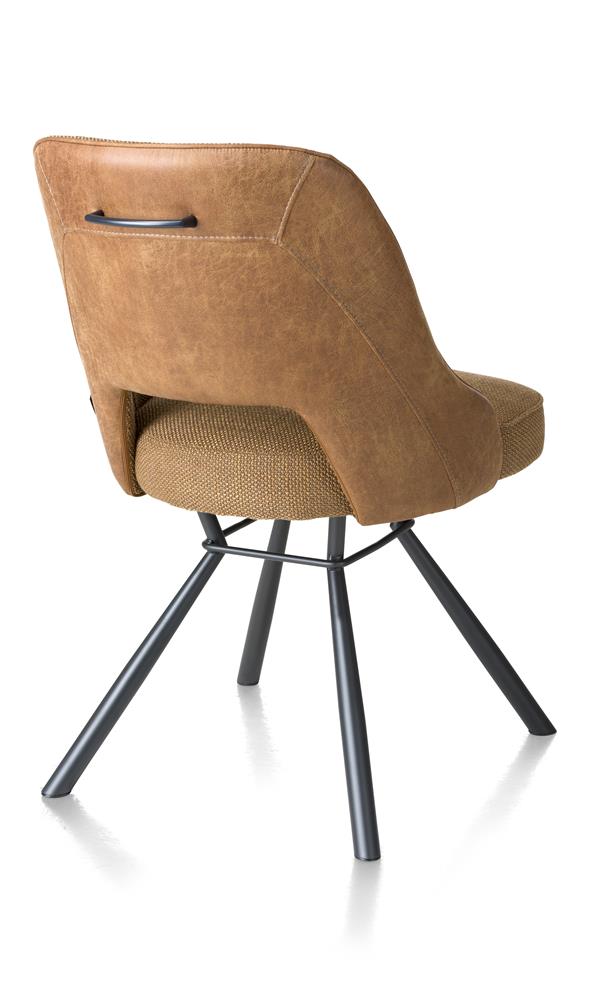 Chaise contemporaine tissu cognac
